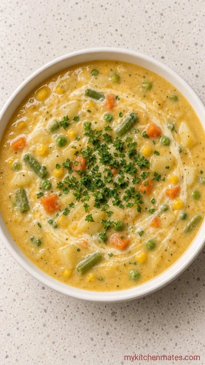 One-Pot Creamy Dixie Stampede Vegetable Soup Step 4: Stir in the Cream and Ladle
