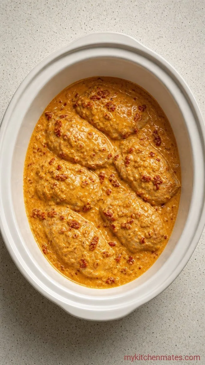 Crockpot Marry Me Chicken: Creamy, Tangy, and Hard to Mess Up Step 4: Stir in the Cream and Parmesan