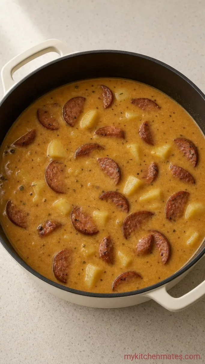 Step 4: Stir in the Cream and Sausage