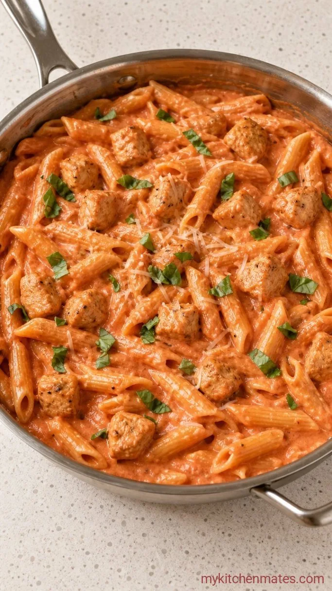 Creamy 30-Minute One Pot Chicken Pasta Step 4: Stir in the Cream and Serve
