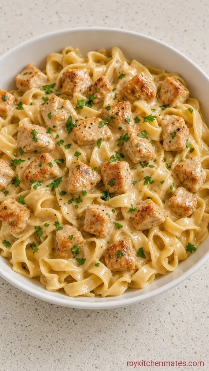 30-Minute Creamy Chicken and Noodles Step 4: Stir in the Cream and Serve