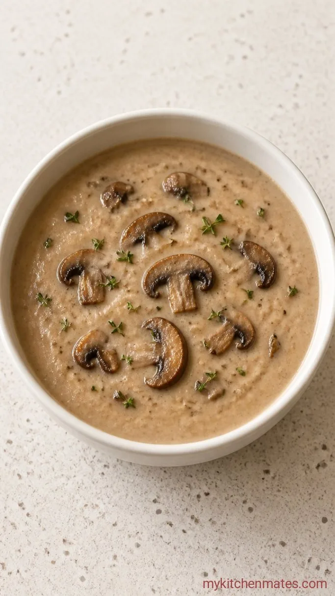 Quick Gluten Free Cream of Mushroom Soup Step 4: Stir in the Cream and Serve