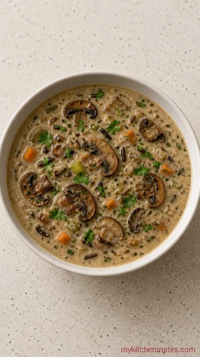 One-Pot Creamy Mushroom Wild Rice Soup Step 4: Stir in the Cream and Serve