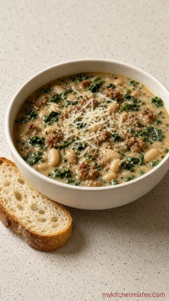 One-Pot Italian Sausage White Bean Soup Step 4: Stir in the Kale and Serve