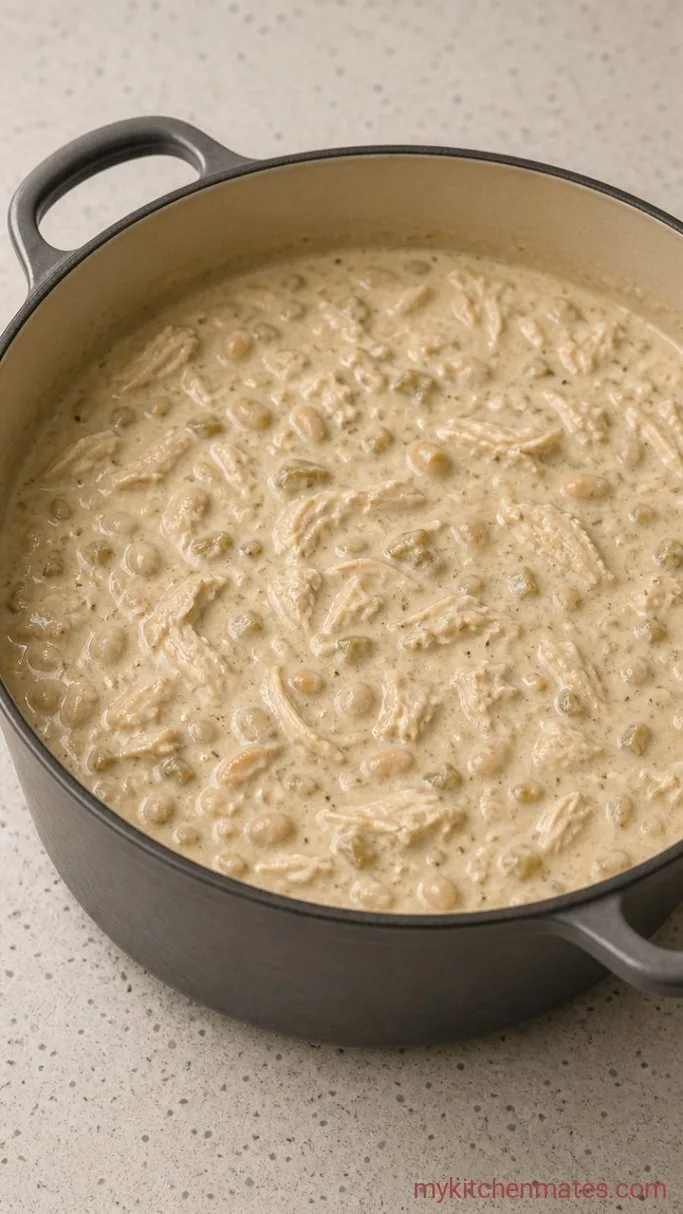 30-Minute Creamy White Chicken Chili Step 4: Stir in the Sour Cream