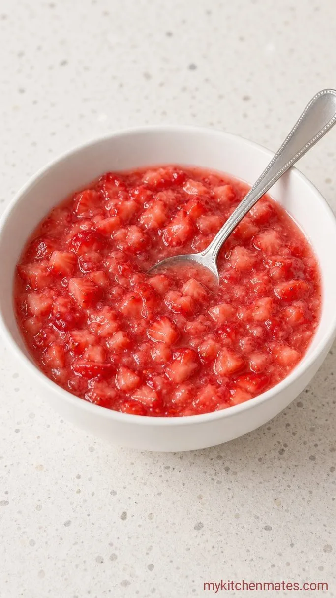 Easy Strawberry Honeybun Cake Step 4: Stir the Strawberry Glaze