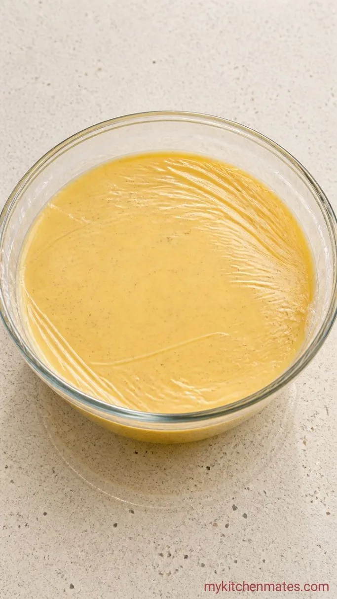 Rich Vanilla Bean Ice Cream (Custard Method) Step 4: Strain and Chill the Custard