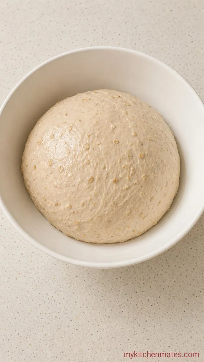 Honey Oat Sourdough Sandwich Bread Step 4: Stretch and Fold the Dough