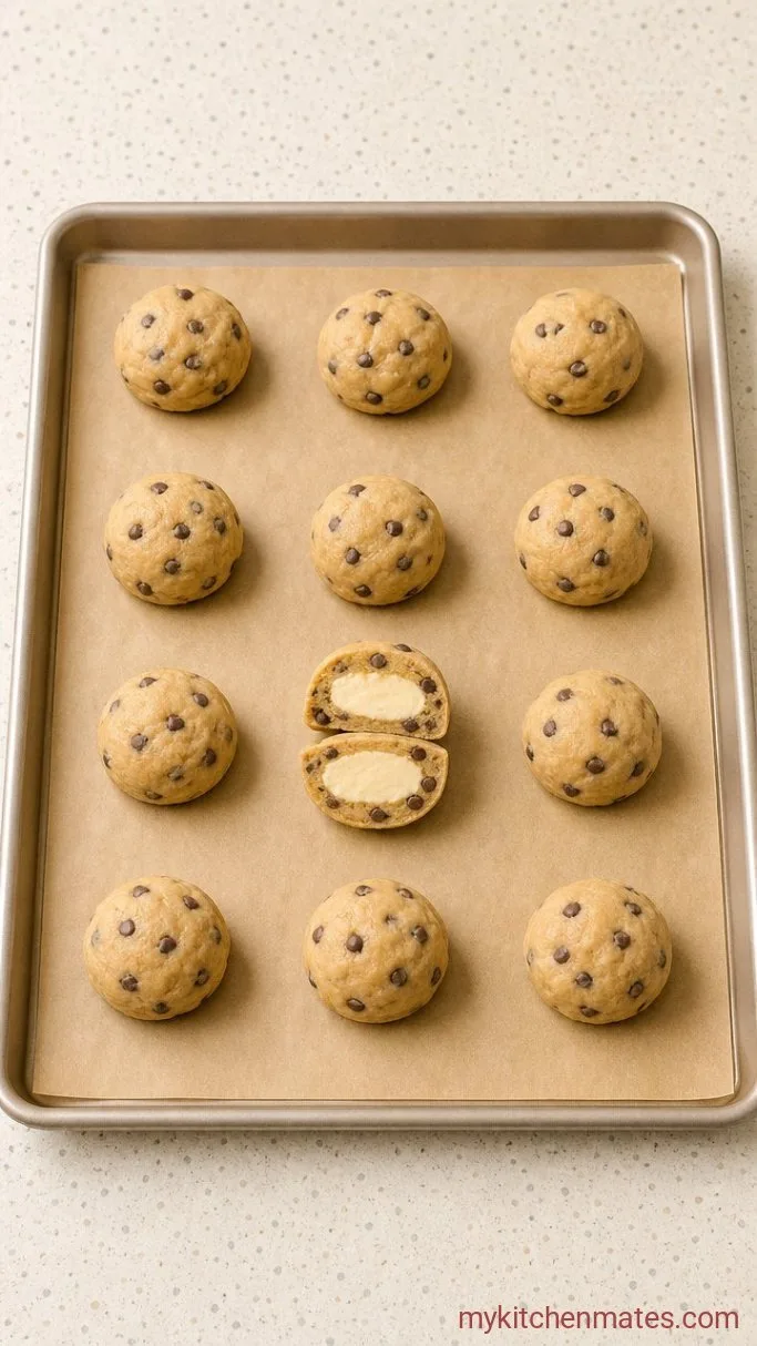 Gooey Cheesecake Stuffed Cookies Step 4: Stuff and Shape the Cookies