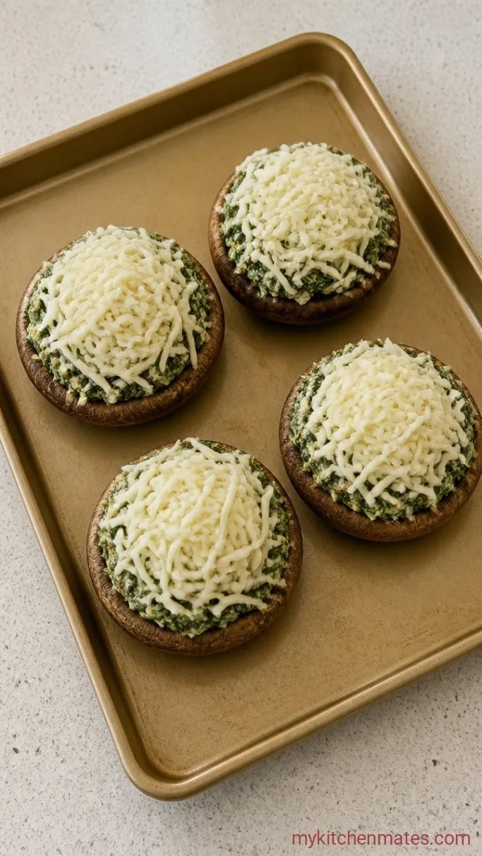Easy Baked Stuffed Portabella Mushrooms Step 4: Stuff and Top the Caps
