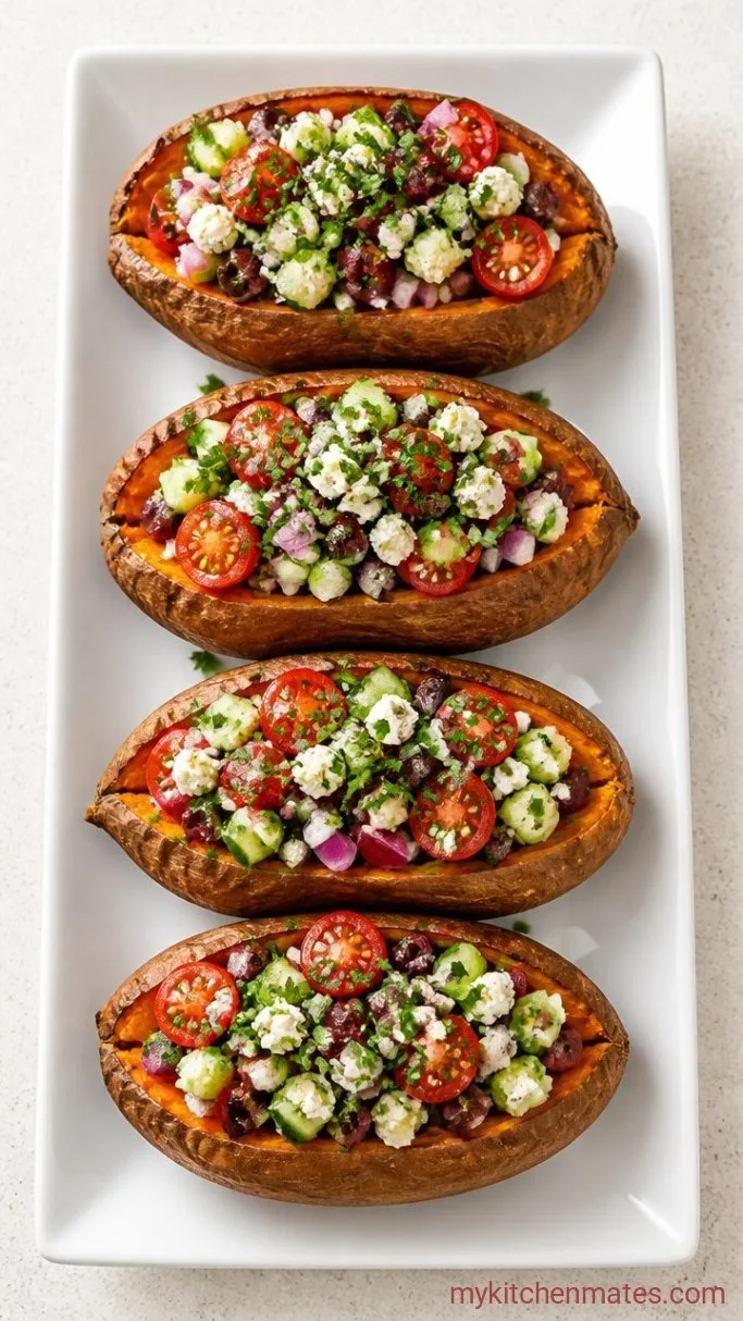 Mediterranean Sweet Potatoes with Chickpeas and Feta Step 4: Stuff the Sweet Potatoes