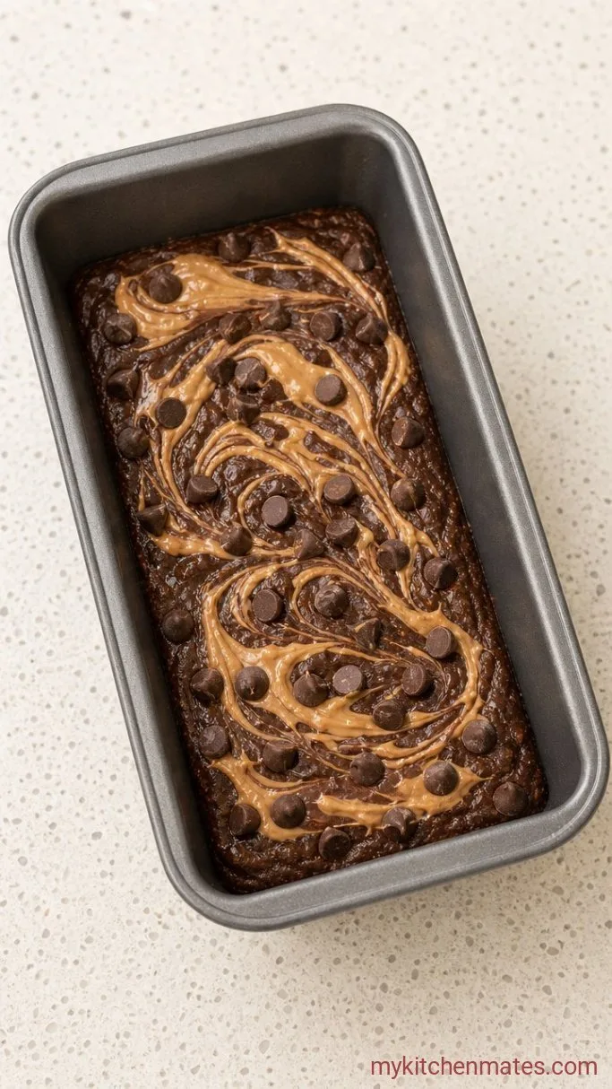 Step 4: Swirl in the Peanut Butter and Chocolate Chips