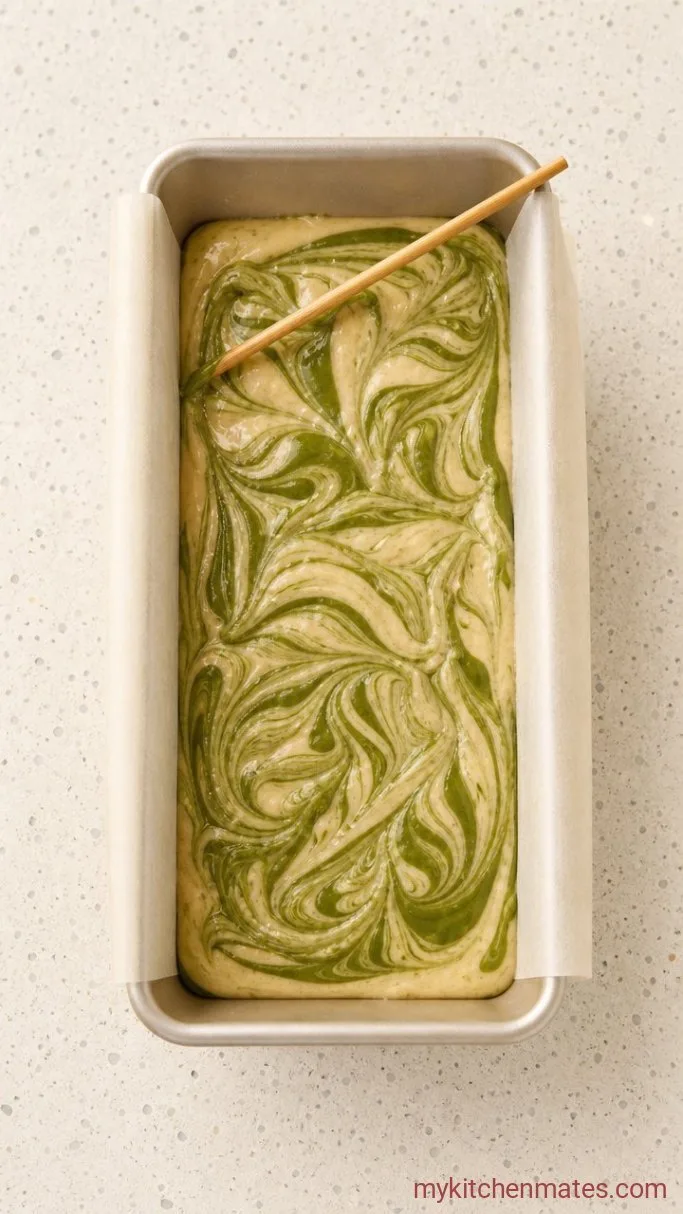 One-Bowl Matcha Swirl Banana Bread Step 4: Swirl the Batters