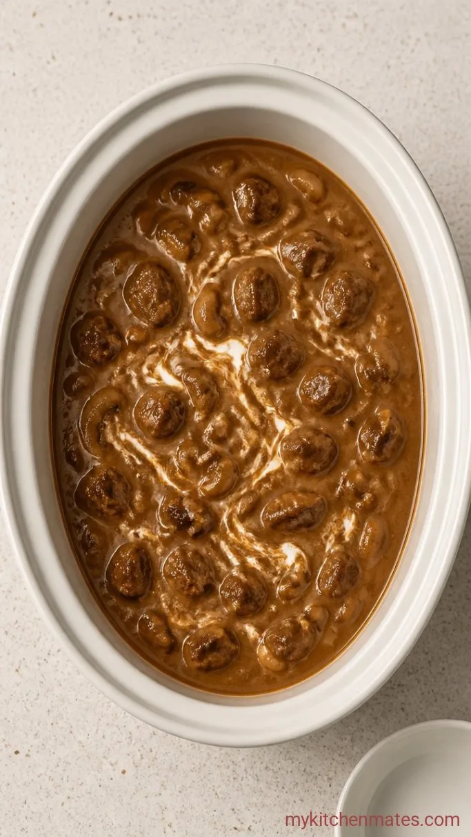 Creamy Slow Cooker Beef Stroganoff Step 4: Thicken and Finish the Sauce
