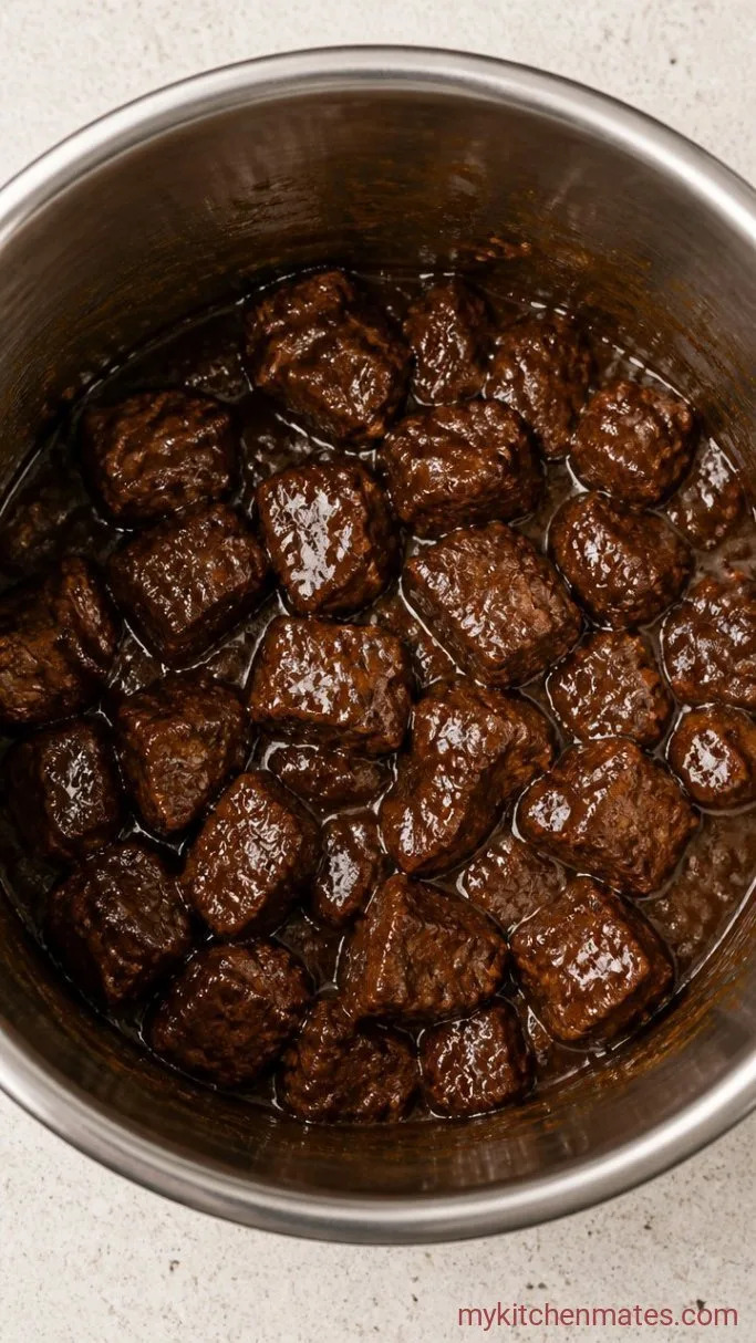Tender Instant Pot Beef Tips with Rich Gravy Step 4: Thicken the Gravy on Sauté