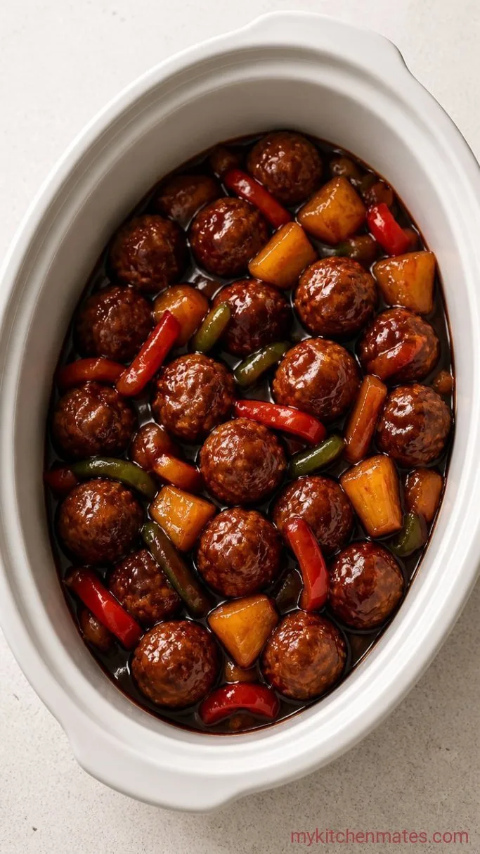 Crockpot Hawaiian Meatballs with Sweet Pineapple Sauce Step 4: Thicken the Sauce