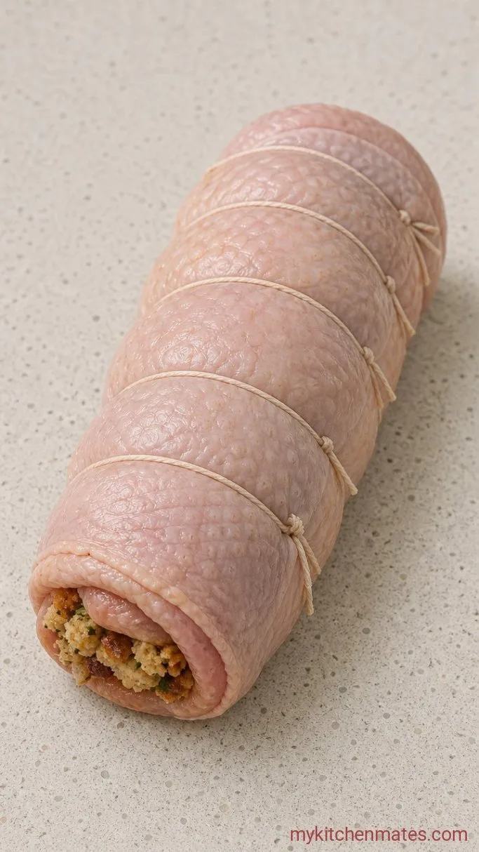 Juicy Stuffed Turkey Breast with Spinach and Feta Step 4: Tie the Roll
