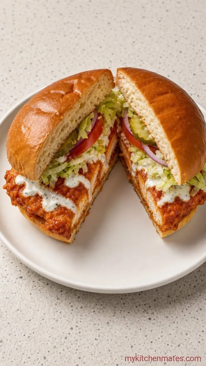 Crispy Buffalo Chicken Sandwich (Ready in 30 Minutes) Step 4: Toast and Build the Sandwiches