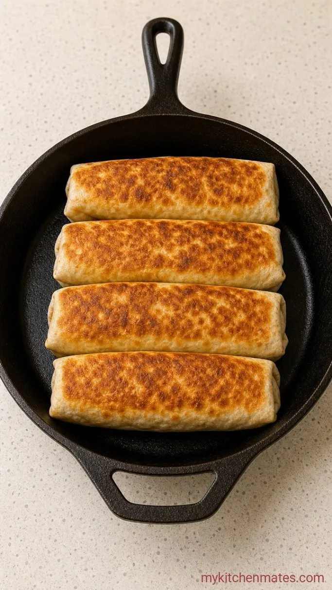 Crispy Grilled Chipotle Ranch Chicken Burrito Step 4: Toast the Burritos