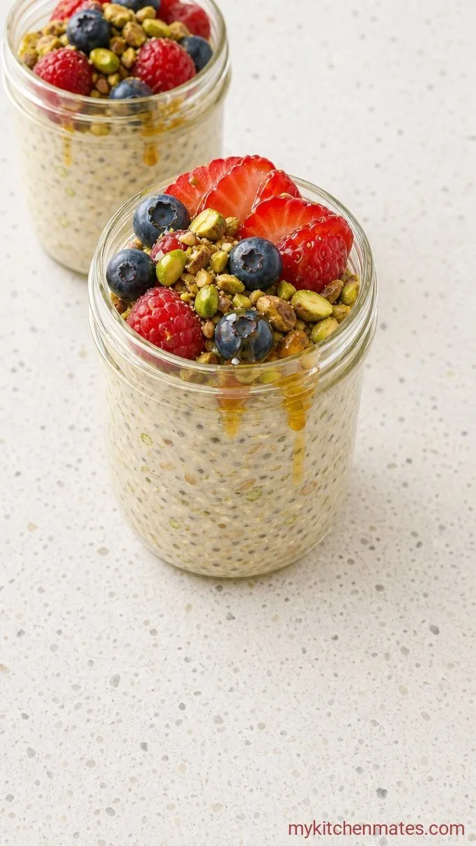 Creamy Pistachio Overnight Oats Step 4: Top and Dig In