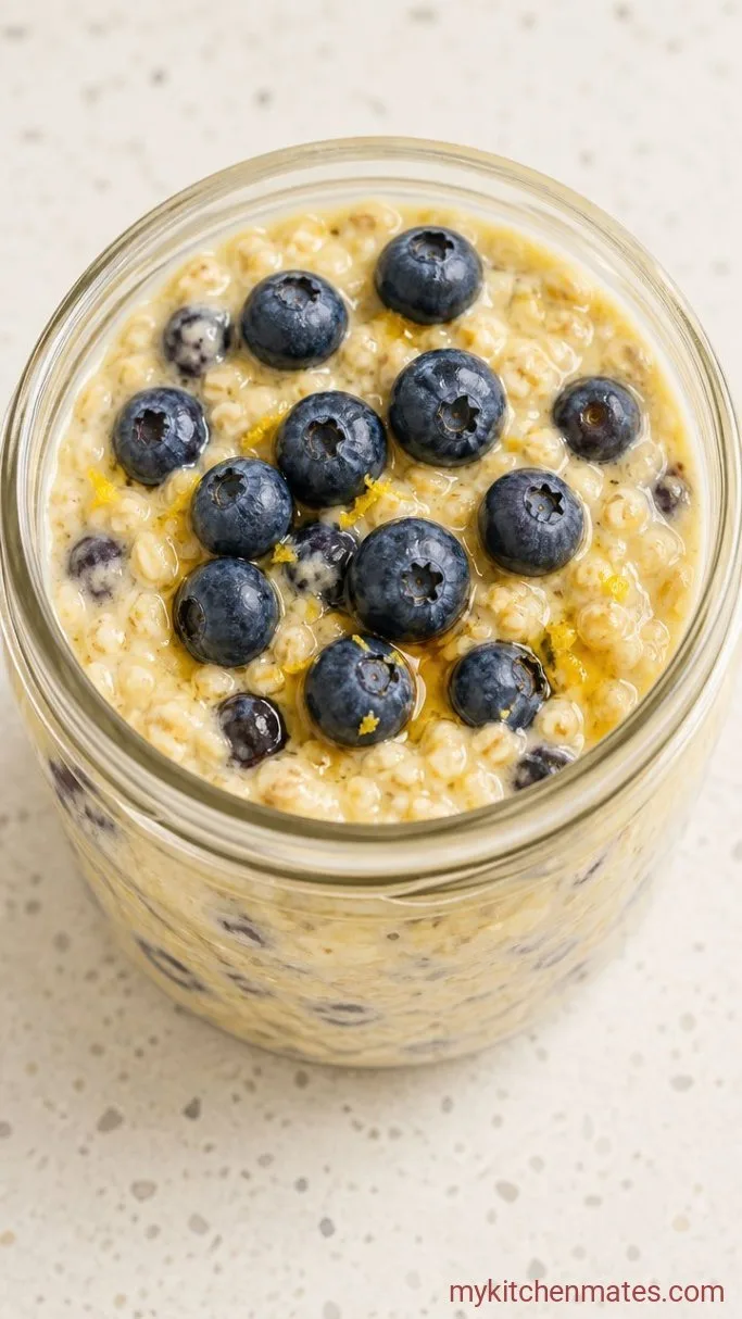 5-Minute Lemon Blueberry Overnight Oats Step 4: Top and Serve
