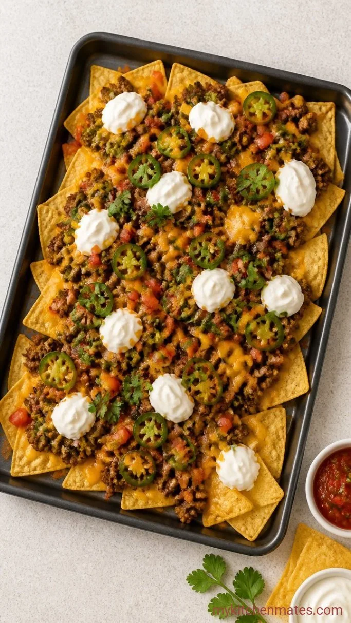 Loaded Nachos Con Carne (Sheet Pan Dinner) Step 4: Top and Serve