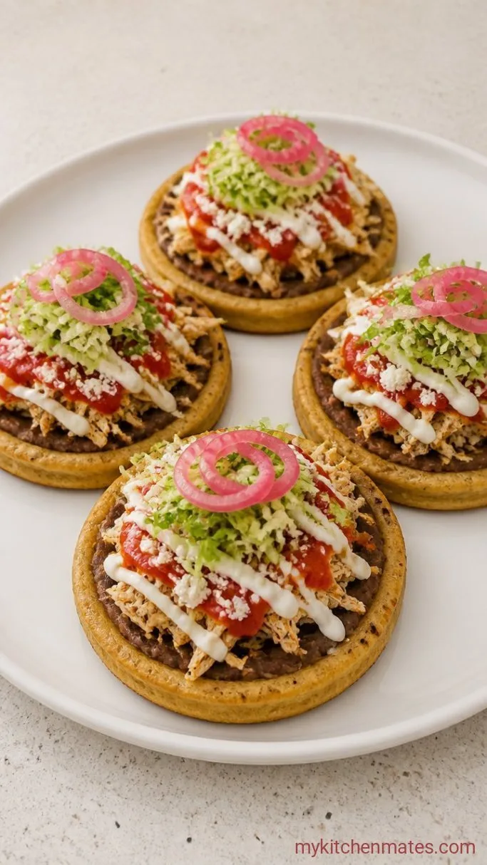 Authentic Mexican Sopes: Crispy Fried Masa Cakes Step 4: Top and Serve