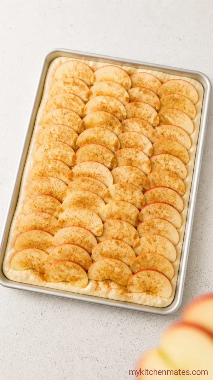 Step 4: Top with Apples and Cinnamon Sugar