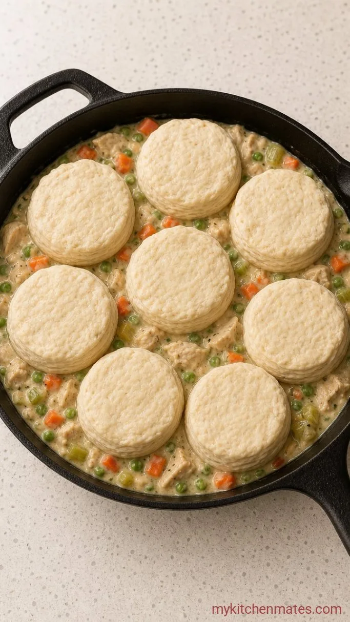 Step 4: Top with Biscuits and Bake