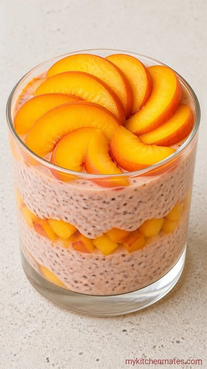 Creamy 5-Ingredient Peach Chia Pudding Step 4: Top with Fresh Peaches and Serve