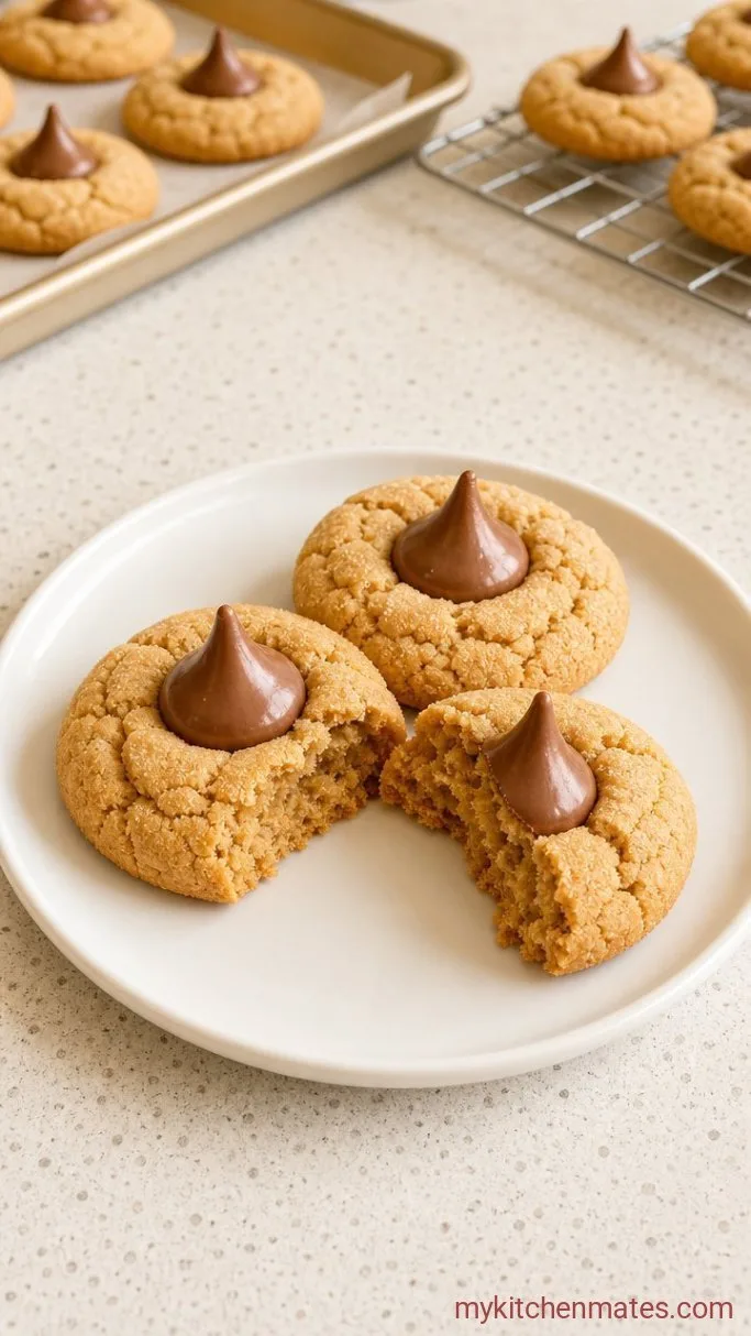 Soft and Chewy Peanut Butter Blossom Cookies Step 4: Top with Kisses and Cool