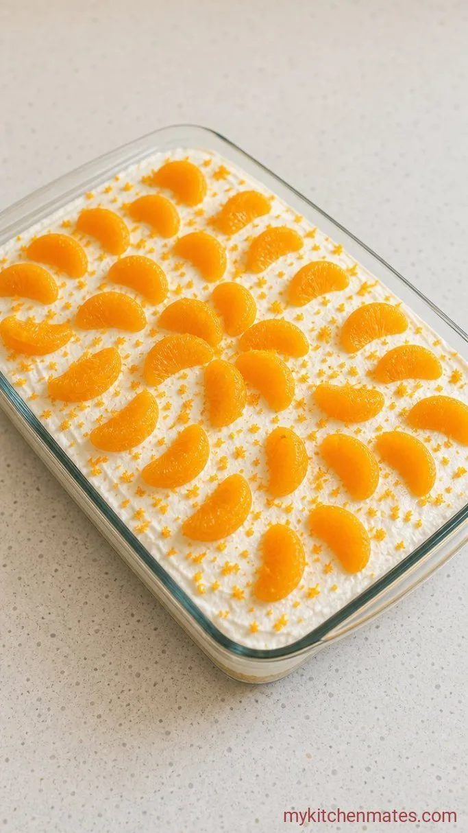 Easy Orange Poke Cake Step 4: Top with Oranges and Serve