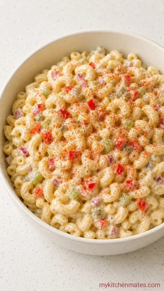 Creamy Macaroni Salad in 30 Minutes Step 4: Toss and Garnish the Salad