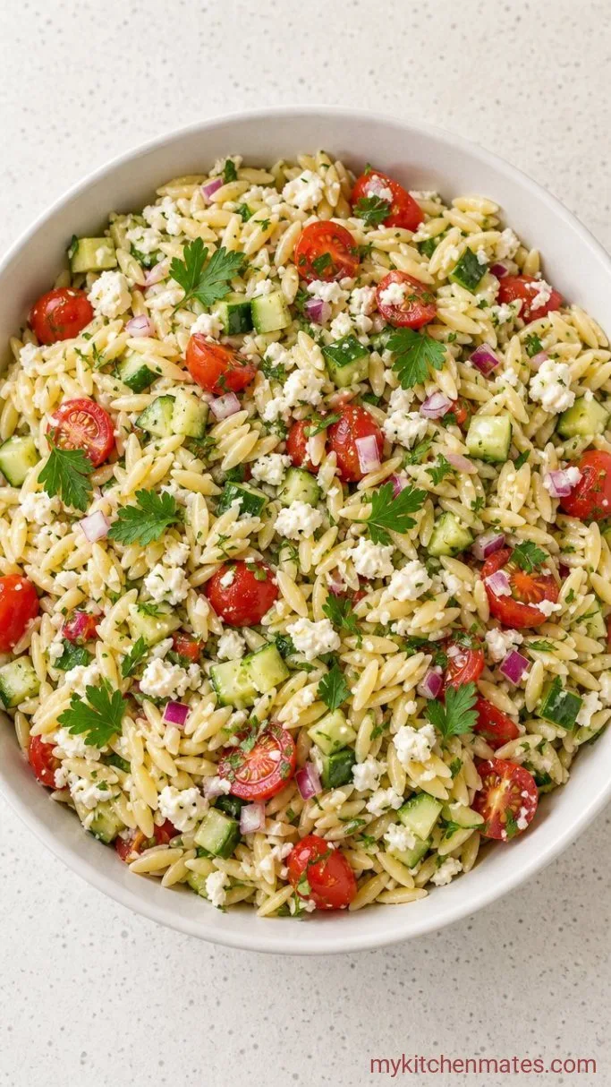 Quick 20-Minute Lemon Orzo Pasta Salad Step 4: Toss and Serve the Salad
