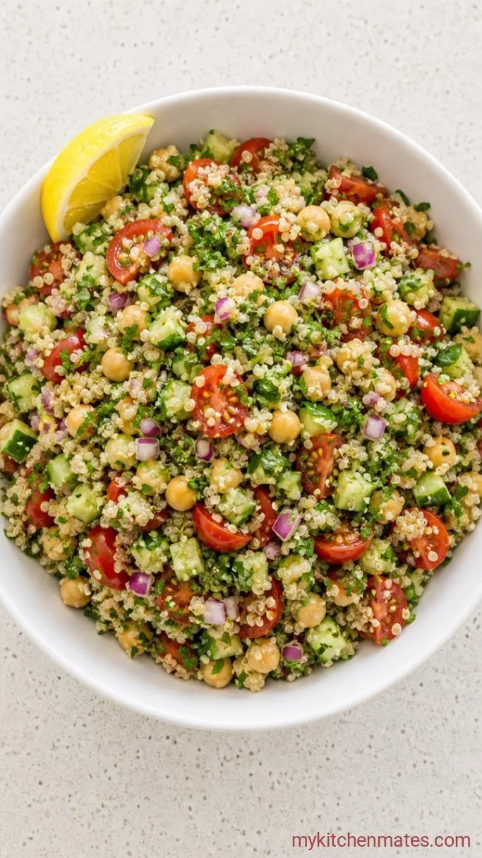 Bright Lemon Herb Quinoa Salad (Vegan, 30 Minutes) Step 4: Toss and Serve the Salad