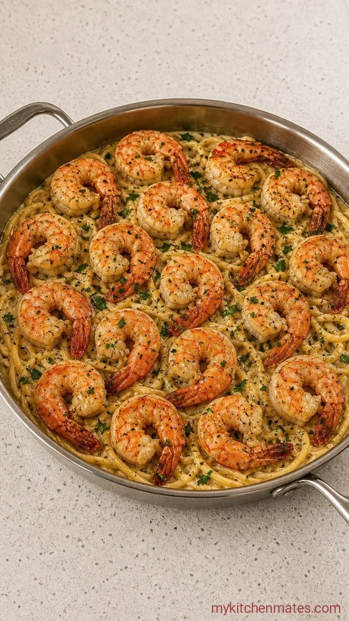 30-Minute Creamy Shrimp Carbonara Step 4: Toss and Serve
