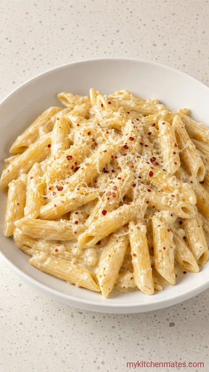 20-Minute Creamy Garlic Penne Pasta Step 4: Toss and Serve