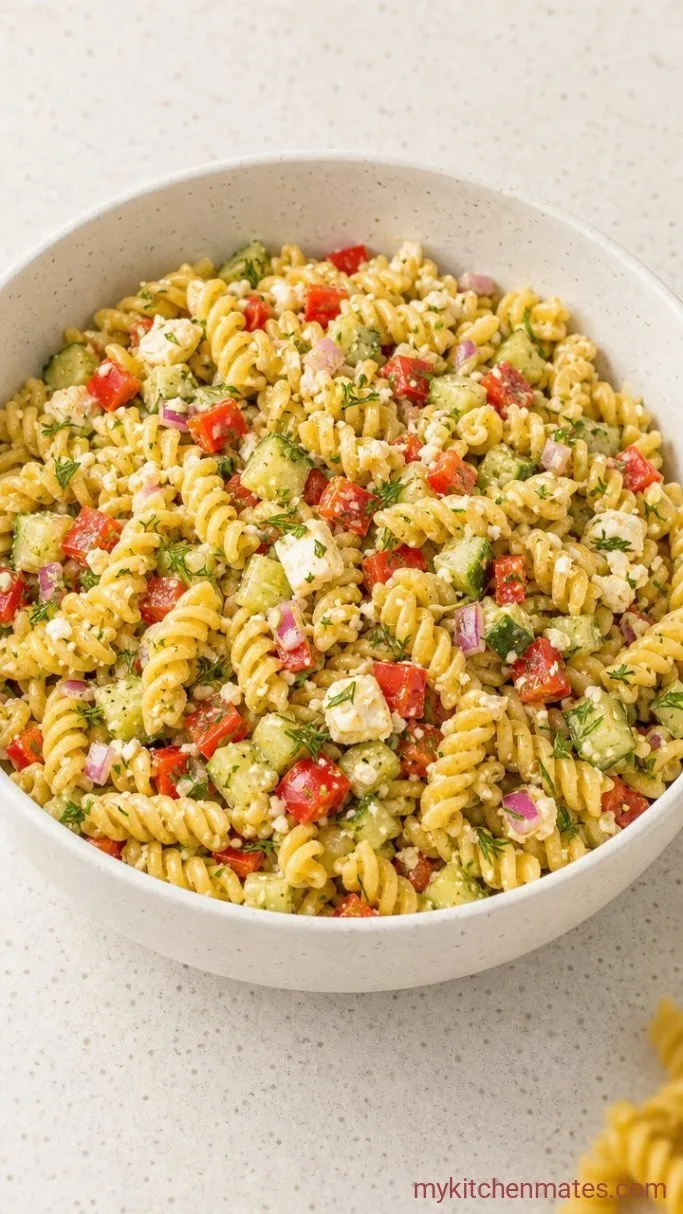 Bright Lemon Pasta Salad with Fresh Dill and Cucumber Step 4: Toss and Serve