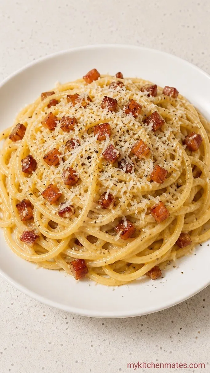 Classic Spaghetti Carbonara (No Cream, Just Silky Eggs & Cheese) Step 4: Toss and Serve