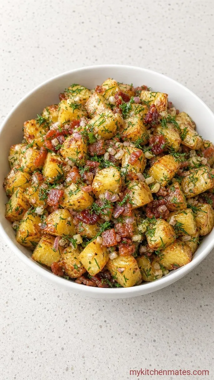 Crispy Fried Potato Salad Step 4: Toss Everything Together