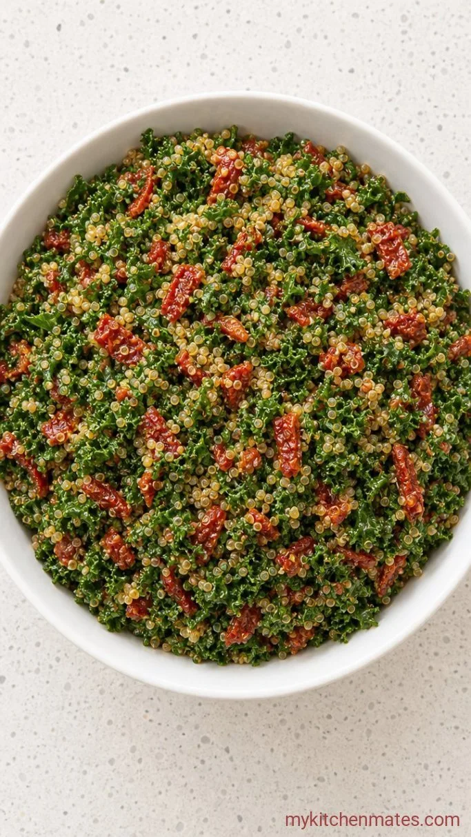 Quick Kale Quinoa Salad with Lemon Vinaigrette Step 4: Toss Everything Together