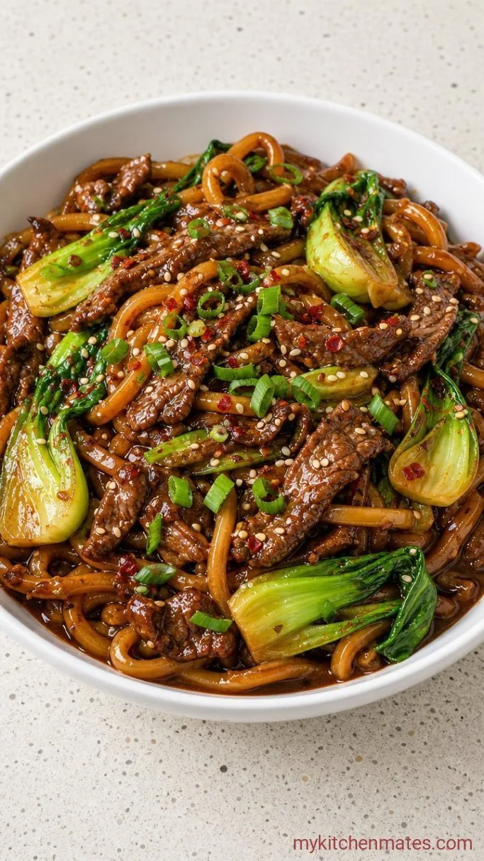 15-Minute Beef Udon Noodles Step 4: Toss the Noodles and Serve