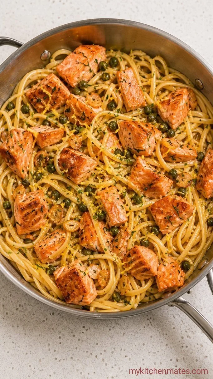 20-Minute Lemon Salmon Pasta with Capers and Dill Step 4: Toss the Pasta with Salmon