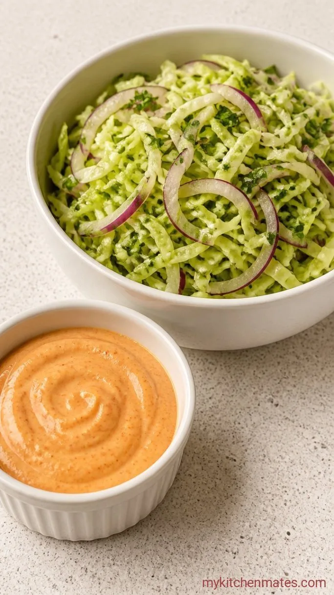 Step 4: Toss the Slaw and Make the Crema