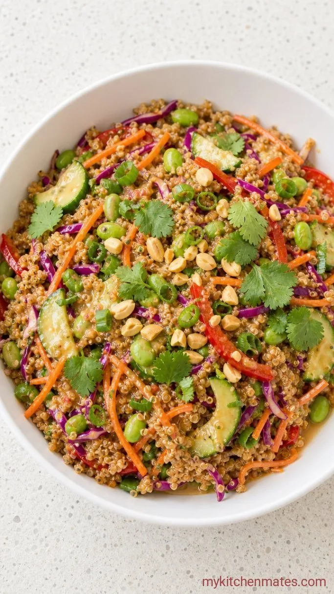Crunchy Thai Quinoa Salad with Peanut Dressing Step 4: Toss with Dressing and Serve
