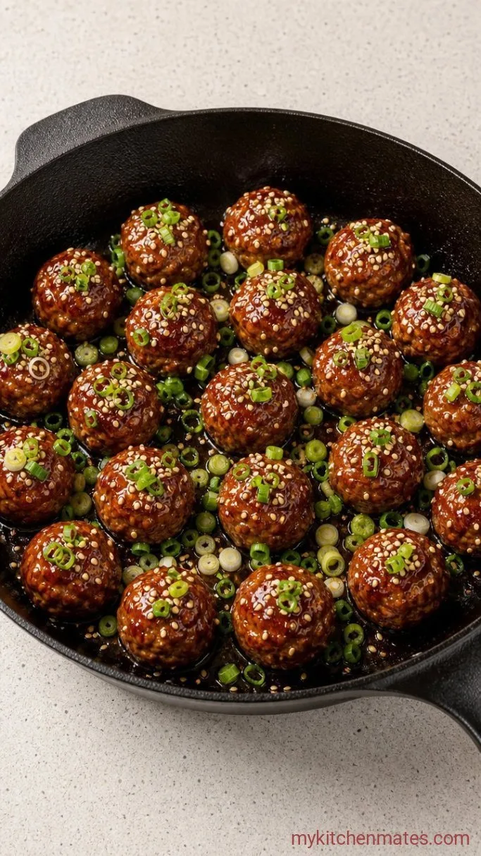 15-Minute Sticky Trader Joe's Chicken Meatballs Step 4: Toss with Onions and Seeds