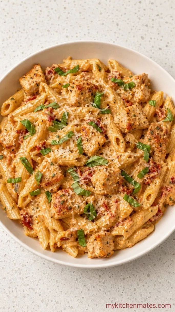 Creamy One-Pan Italian Chicken Pasta Step 4: Toss with Parmesan and Serve