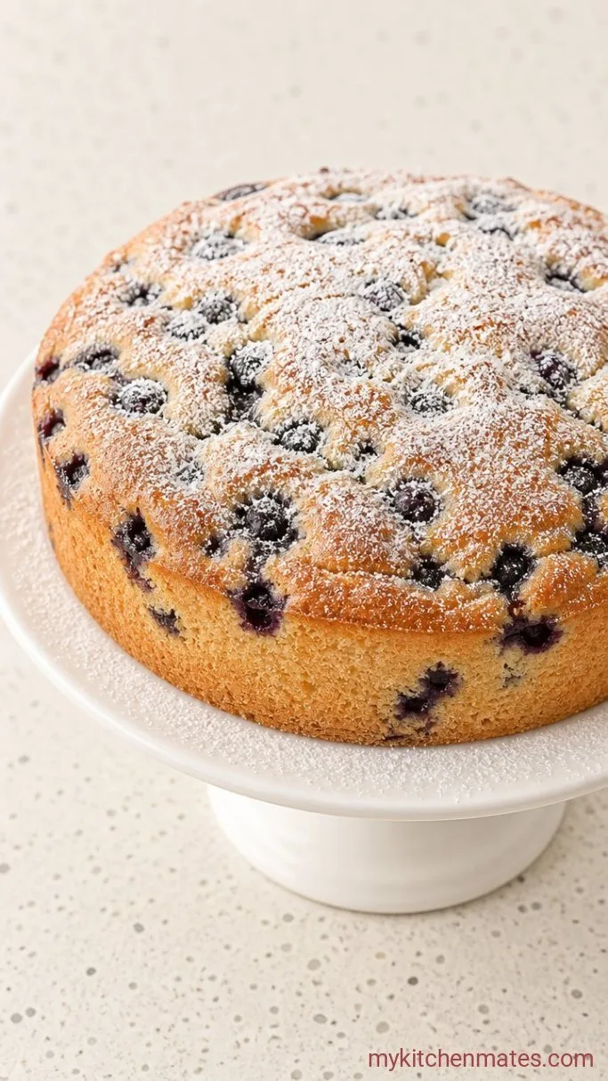 One-Bowl Blueberry Ricotta Cake Step 4: Turn Out and Dust with Sugar