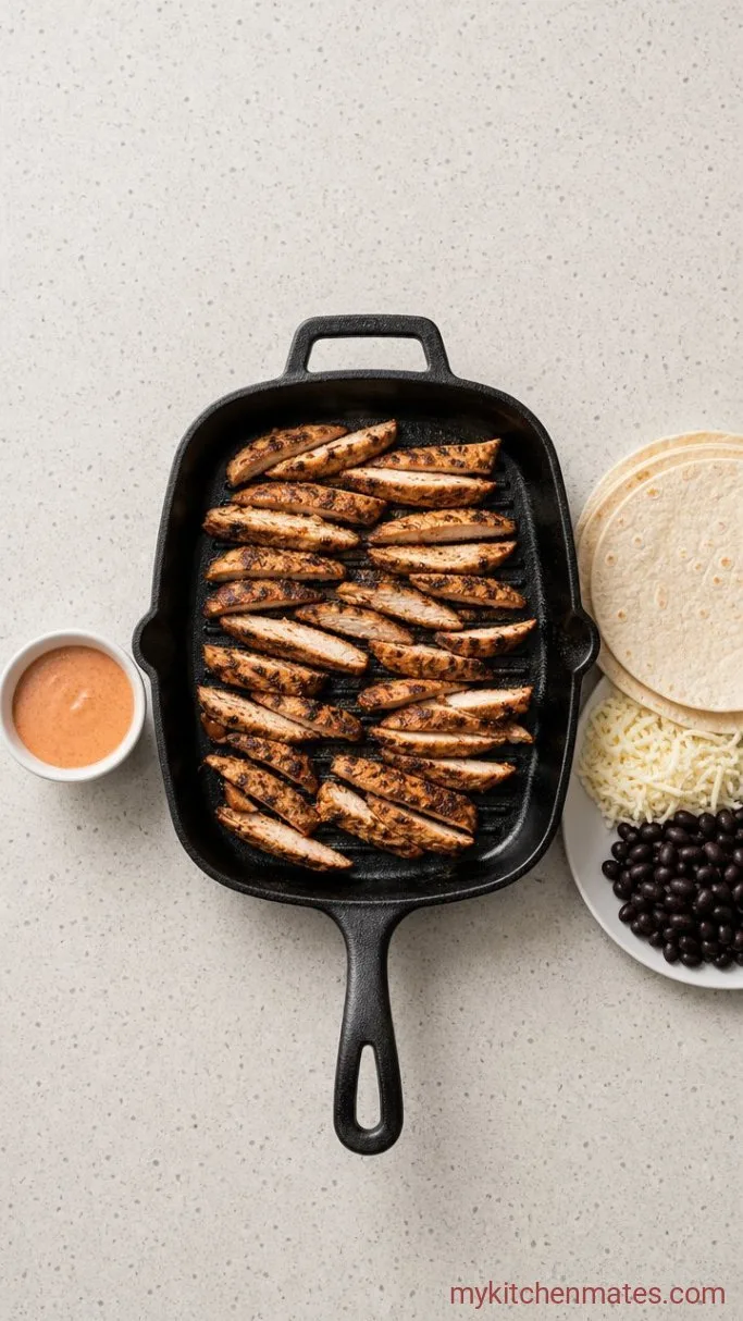 Grilled Chicken Burritos with Creamy Chipotle Sauce Step 4: Warm the Tortillas and Fill