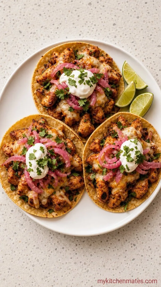 Skillet Cheesy Chicken Tacos Step 4: Warm the Tortillas and Pile Them High